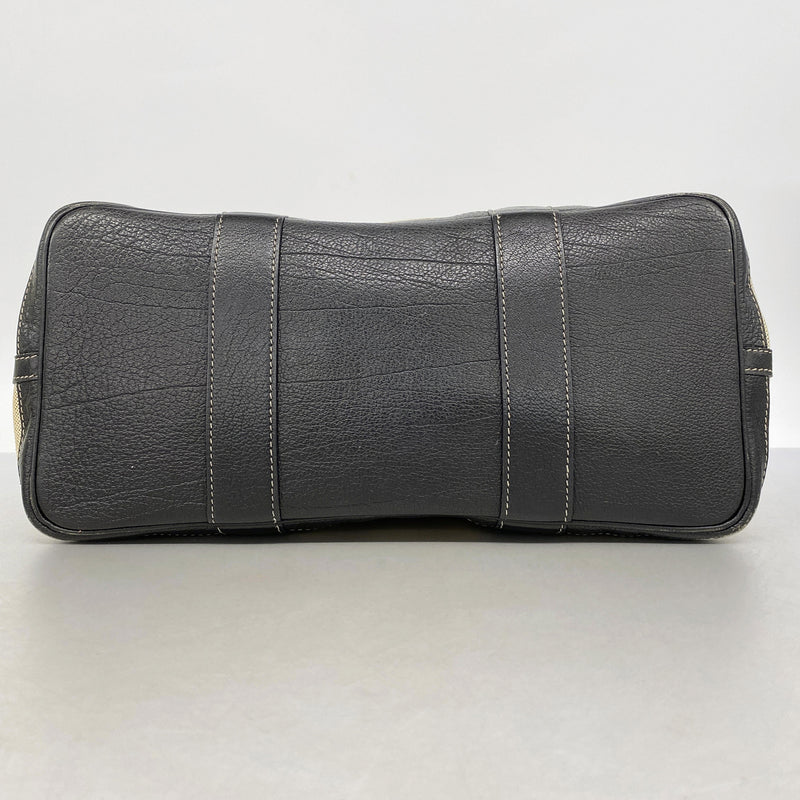 【6ge6497】エルメス トートバッグ ガーデンパーティPM トワルアッシュ ブラック シルバー金具 □H刻印【中古】レディース