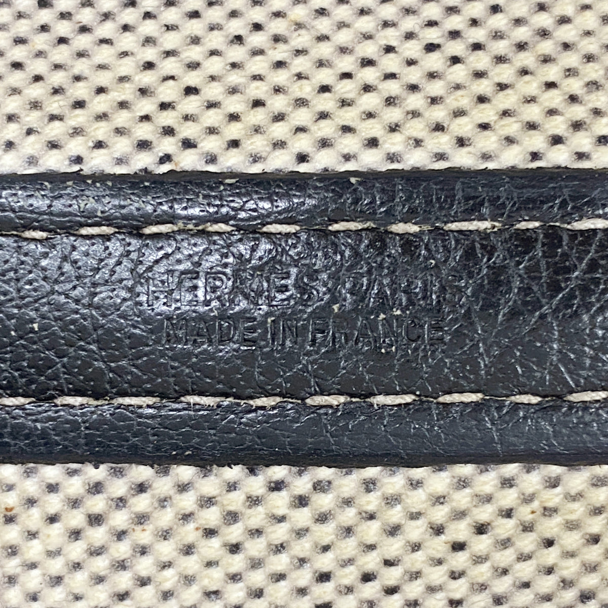 【6ge6497】エルメス トートバッグ ガーデンパーティPM トワルアッシュ ブラック シルバー金具 □H刻印【中古】レディース