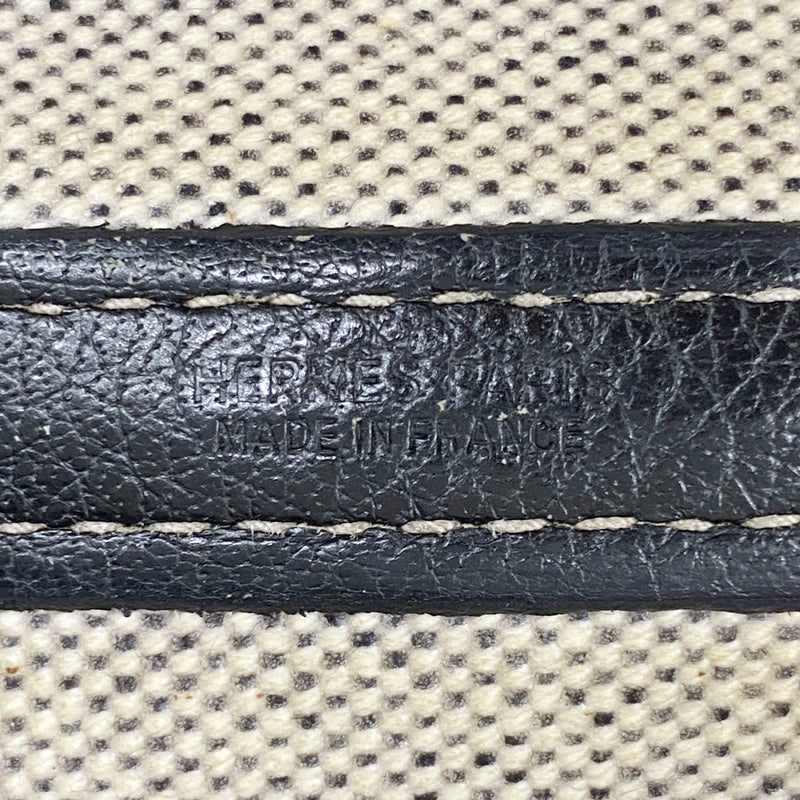 【6ge6497】エルメス トートバッグ ガーデンパーティPM トワルアッシュ ブラック シルバー金具 □H刻印【中古】レディース