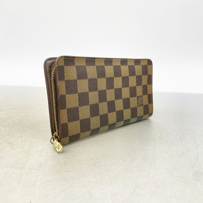 【6ge6507】ルイヴィトン 長財布 ダミエ ポルトモネジップ N61728 エベヌ【中古】レディース