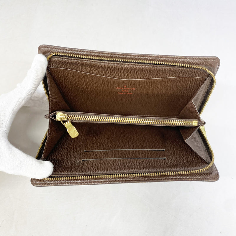 【6ge6507】ルイヴィトン 長財布 ダミエ ポルトモネジップ N61728 エベヌ【中古】レディース