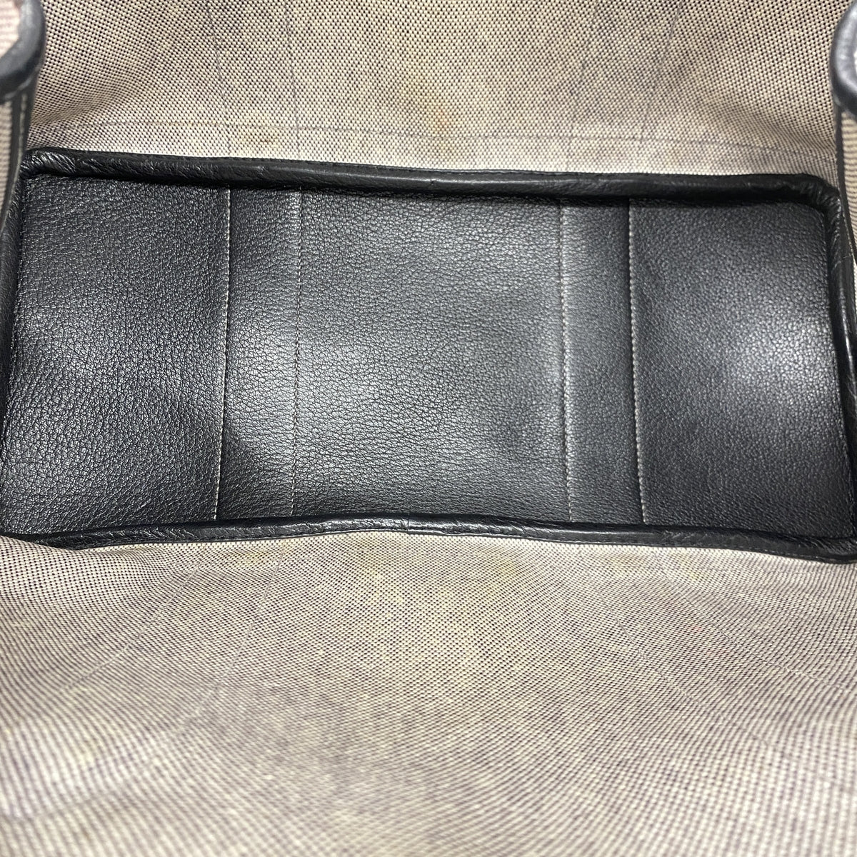 【6ge6512】エルメス トートバッグ ガーデンパーティPM トワルアッシュ ブラック シルバー金具 □F刻印【中古】レディース