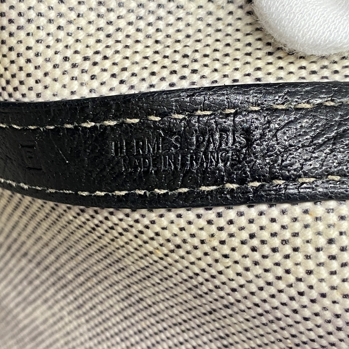 【6ge6512】エルメス トートバッグ ガーデンパーティPM トワルアッシュ ブラック シルバー金具 □F刻印【中古】レディース