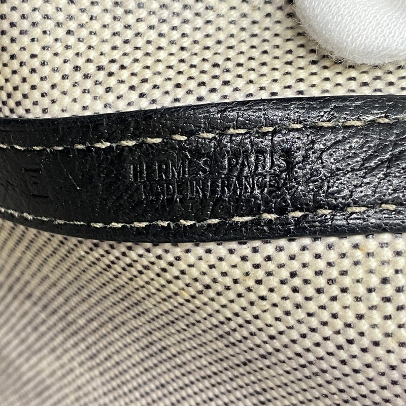 【6ge6512】エルメス トートバッグ ガーデンパーティPM トワルアッシュ ブラック シルバー金具 □F刻印【中古】レディース