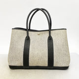 【6ge6512】エルメス トートバッグ ガーデンパーティPM トワルアッシュ ブラック シルバー金具 □F刻印【中古】レディース