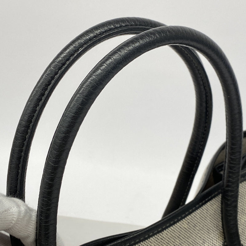 【6ge6512】エルメス トートバッグ ガーデンパーティPM トワルアッシュ ブラック シルバー金具 □F刻印【中古】レディース
