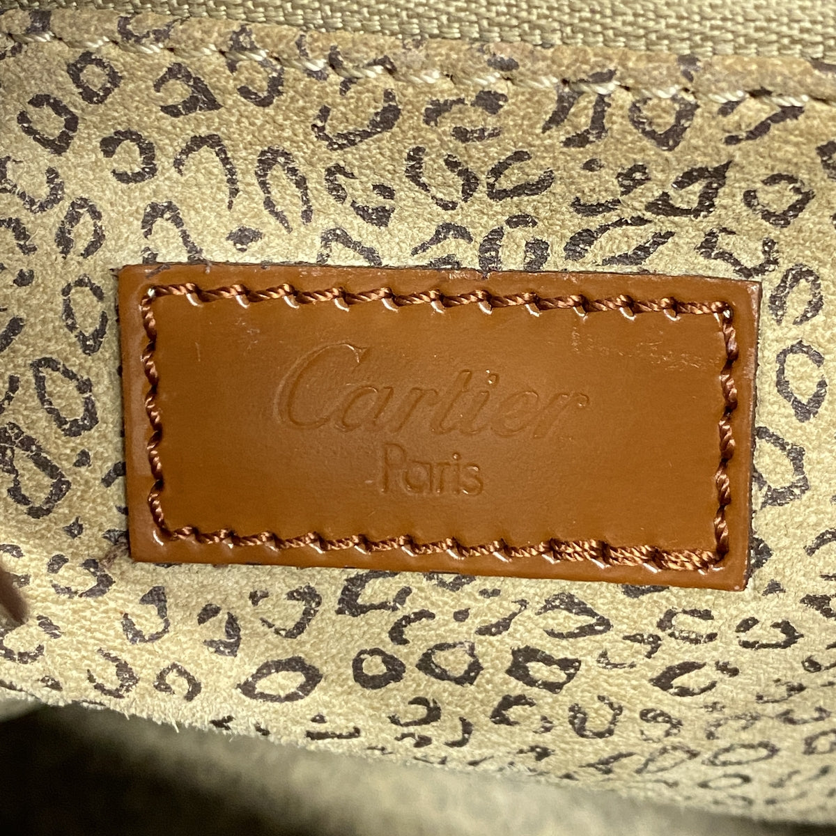 【6ge6513】カルティエ ショルダーバッグ パンテール レザー ブラウン シルバー金具【中古】レディース