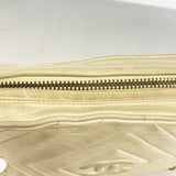 【6ge6517-k】シャネル ショルダーバッグ フリンジ付きチェーンショルダー ラムスキン アイボリー ゴールド金具【中古】レディース