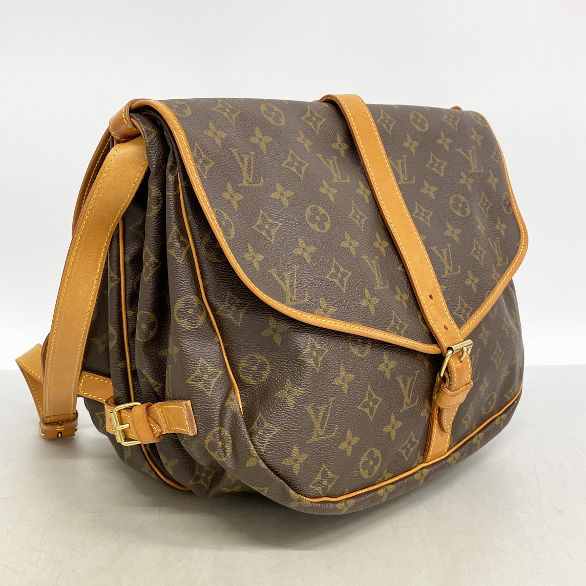 【6ge6583】ルイヴィトン ショルダーバッグ モノグラム ソミュール35 M42254 ブラウン【中古】レディース