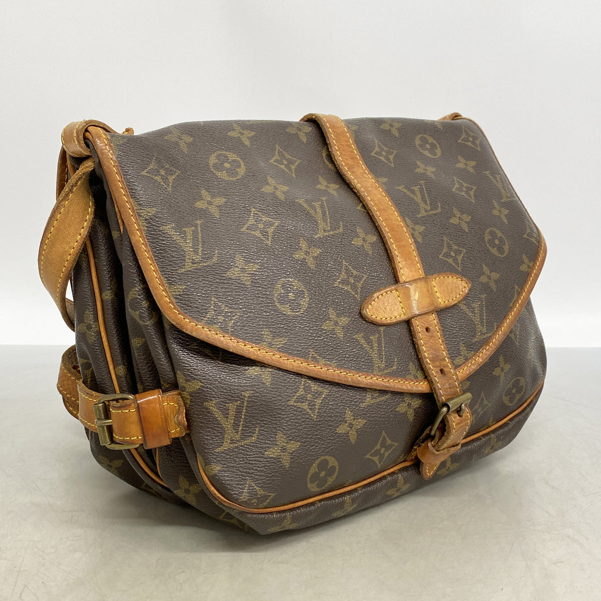 【6ge6584】ルイヴィトン ショルダーバッグ モノグラム ソミュール30 M42256 ブラウン【中古】レディース