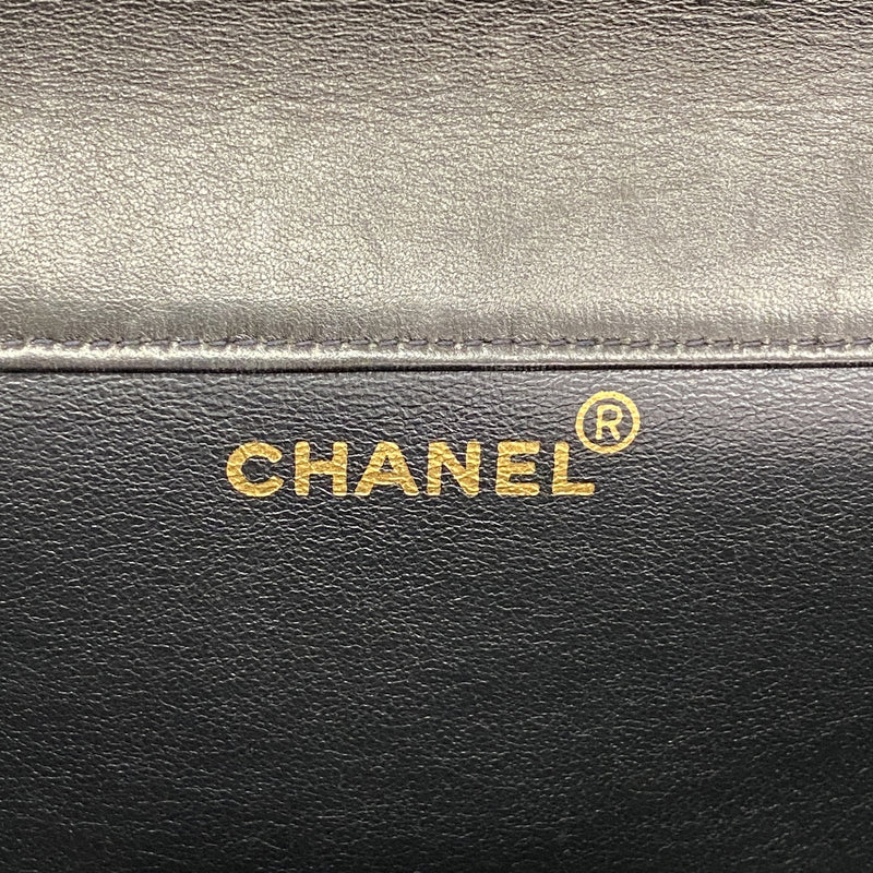 【6ge6587】シャネル ショルダーバッグ マトラッセ Wチェーン ダブルフェイス ラムスキン ブラック ゴールド金具【中古】レディース