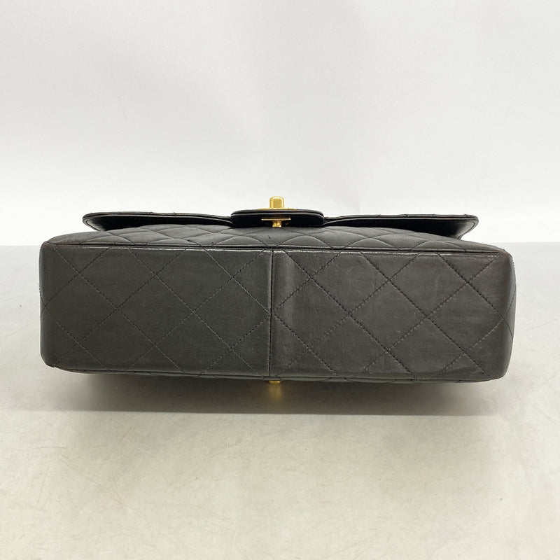 【6ge6587】シャネル ショルダーバッグ マトラッセ Wチェーン ダブルフェイス ラムスキン ブラック ゴールド金具【中古】レディース