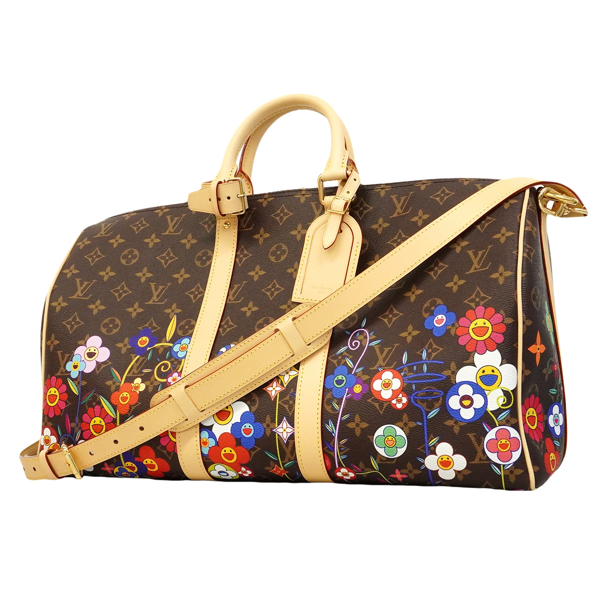 【6ge6603】ルイヴィトン ボストンバッグ モノグラム LV×TM キーポルバンドリエール45 M14182 ブラウン マルチカラー【中古】メンズ レディース ユニセックス