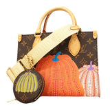 【6ge6614】ルイヴィトン ハンドバッグ モノグラム・パンプキン/LV×YK オンザゴーPM M46467 ブラウン レッド 2wayバッグ【中古】レディース