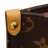 【6ge6614】ルイヴィトン ハンドバッグ モノグラム・パンプキン/LV×YK オンザゴーPM M46467 ブラウン レッド 2wayバッグ【中古】レディース