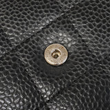 【6ge6615】シャネル ショルダーウォレット マトラッセ チェーンショルダー キャビアスキン ブラック シルバー金具【中古】レディース