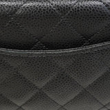 【6ge6615】シャネル ショルダーウォレット マトラッセ チェーンショルダー キャビアスキン ブラック シルバー金具【中古】レディース