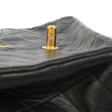 【6ge6616】シャネル ショルダーバッグ マトラッセ Wフラップ Wチェーン ラムスキン ブラック ゴールド金具【中古】レディース