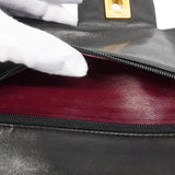 【6ge6616】シャネル ショルダーバッグ マトラッセ Wフラップ Wチェーン ラムスキン ブラック ゴールド金具【中古】レディース