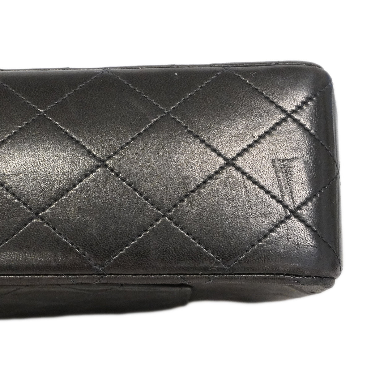 【6ge6617】シャネル ショルダーバッグ マトラッセ Wフラップ Wチェーン ラムスキン ブラック ゴールド金具【中古】レディース