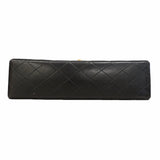 【6ge6617】シャネル ショルダーバッグ マトラッセ Wフラップ Wチェーン ラムスキン ブラック ゴールド金具【中古】レディース