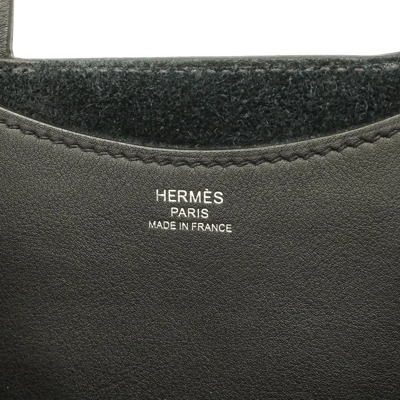 【6ge6620】エルメス ハンドバッグ インザループ18 トリヨンクレマンス ブラック シルバー金具 B刻印【中古】レディース