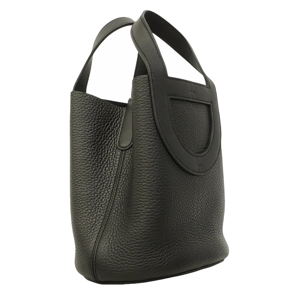 【6ge6620】エルメス ハンドバッグ インザループ18 トリヨンクレマンス ブラック シルバー金具 B刻印【中古】レディース