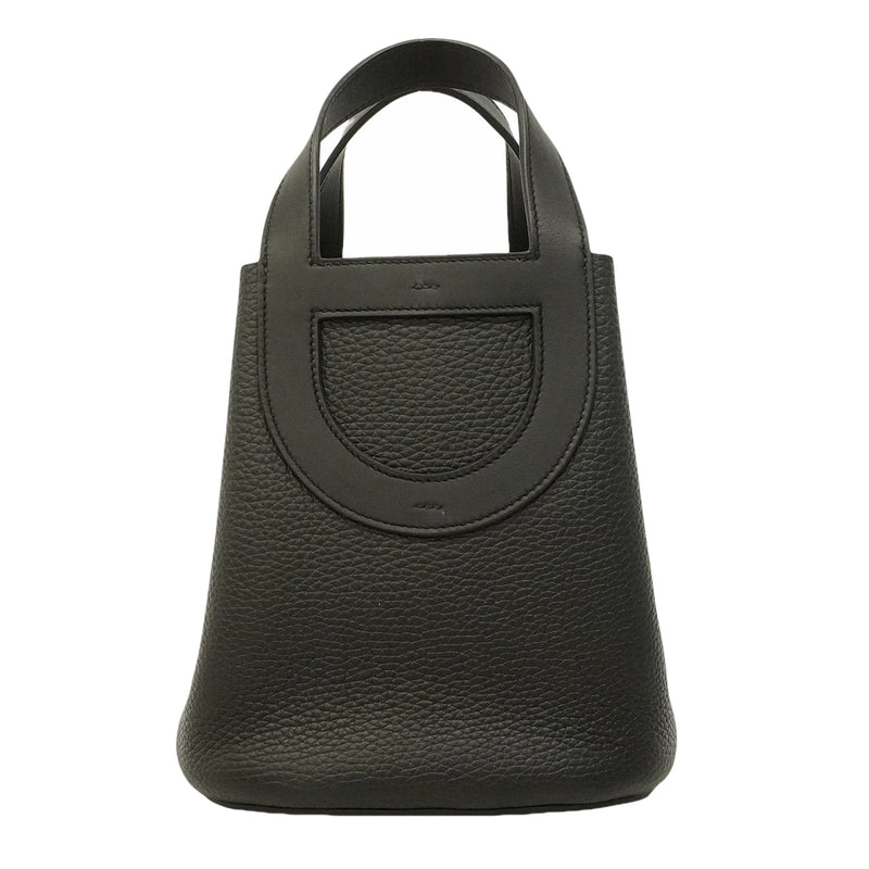 【6ge6620】エルメス ハンドバッグ インザループ18 トリヨンクレマンス ブラック シルバー金具 B刻印【中古】レディース