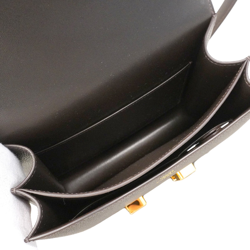 【6ge6623】エルメス ショルダーバッグ コンスタンスミニ ヴォーエプソン ベブラン ゴールド金具 G刻印【中古】レディース