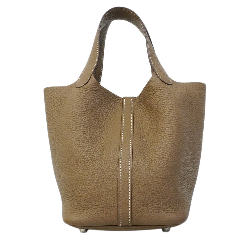 【6ge6625】エルメス ハンドバッグ ピコタンロックPM トリヨンクレマンス エトゥープ シルバー金具 Y刻印【中古】レディース