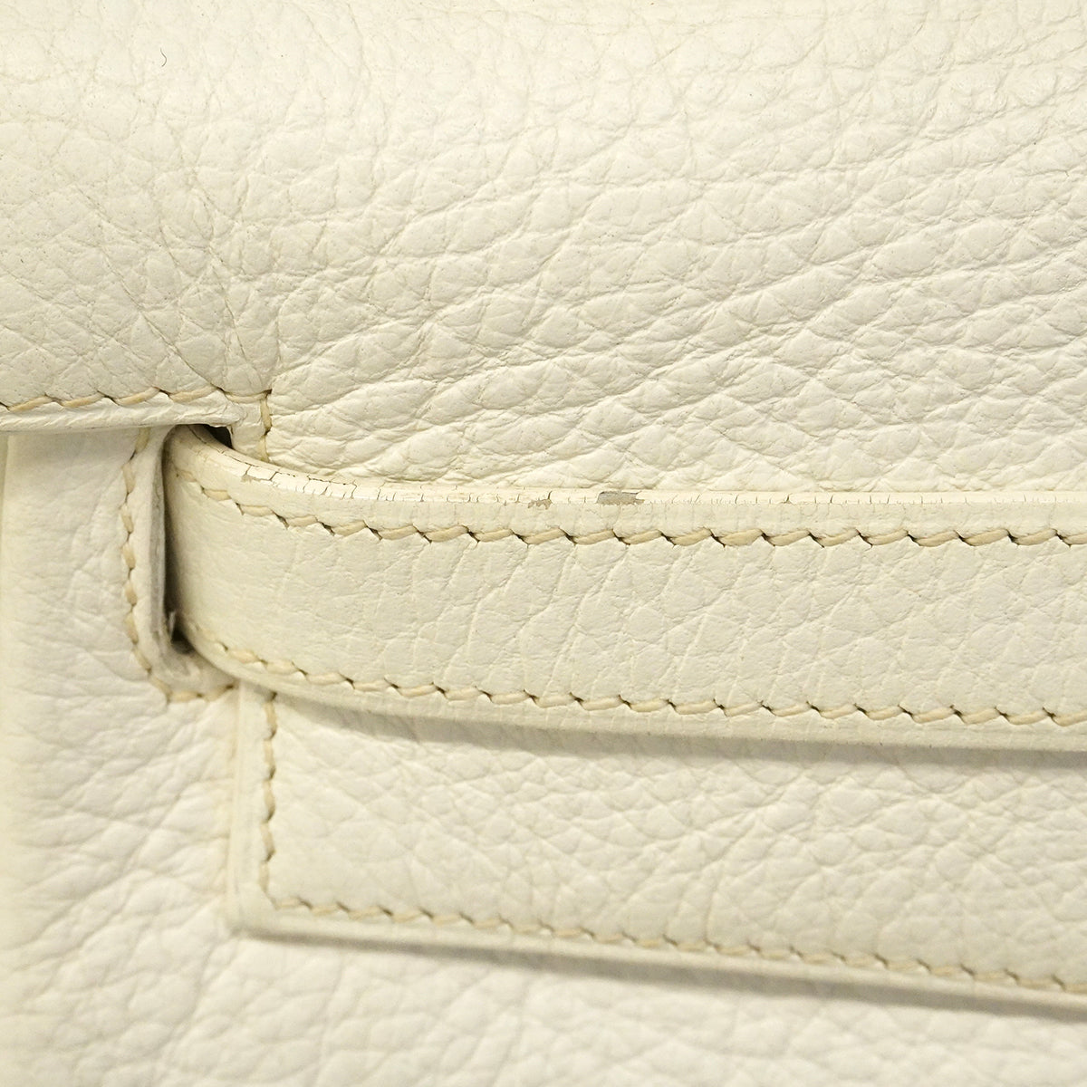 【6ge6626】エルメス ハンドバッグ ケリー32 トリヨンクレマンス ホワイト シルバー金具 □K刻印【中古】レディース