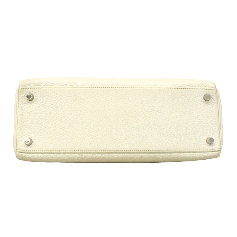 【6ge6626】エルメス ハンドバッグ ケリー32 トリヨンクレマンス ホワイト シルバー金具 □K刻印【中古】レディース