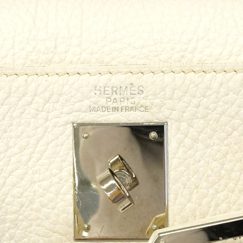 【6ge6626】エルメス ハンドバッグ ケリー32 トリヨンクレマンス ホワイト シルバー金具 □K刻印【中古】レディース