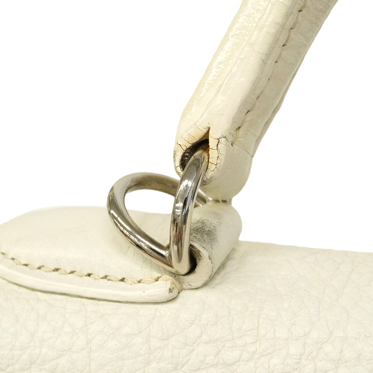 【6ge6626】エルメス ハンドバッグ ケリー32 トリヨンクレマンス ホワイト シルバー金具 □K刻印【中古】レディース