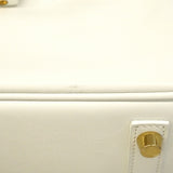 【6ge6627-g】エルメス ハンドバッグ バーキン25 スイフト ニューホワイト ゴールド金具 W刻印【中古】レディース