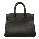 【6ha0004】エルメス ハンドバッグ バーキン30 ヴォーエプソン ブラック シルバー金具 Y刻印【中古】レディース