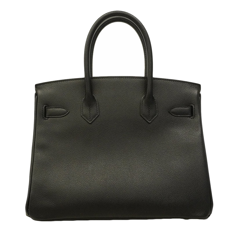 【6ha0004】エルメス ハンドバッグ バーキン30 ヴォーエプソン ブラック シルバー金具 Y刻印【中古】レディース