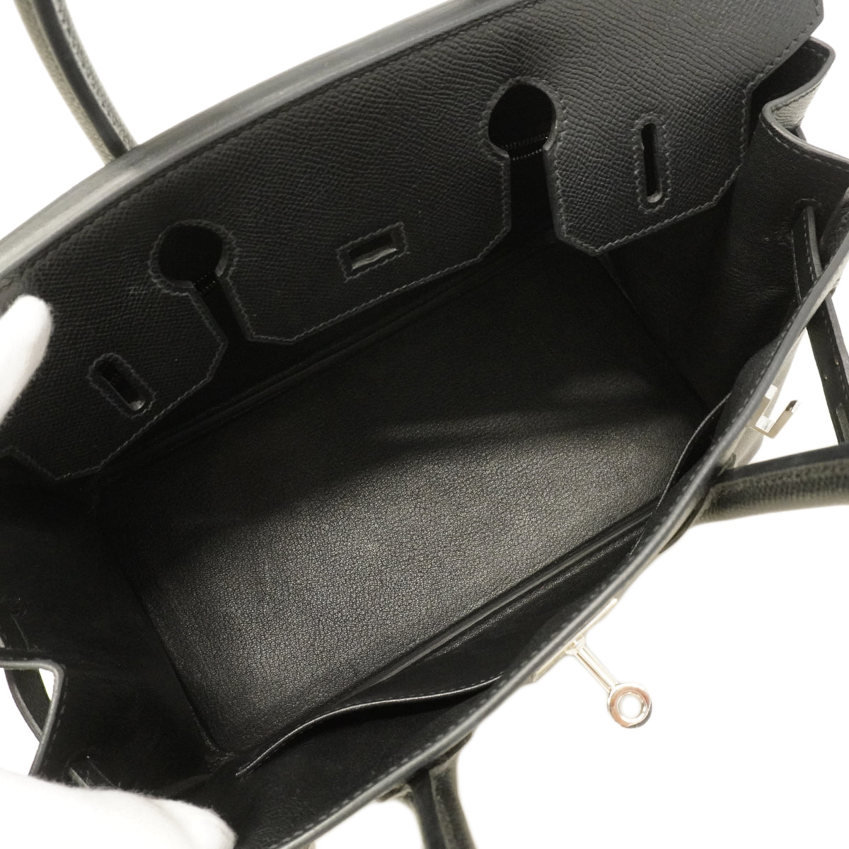 【6ha0004】エルメス ハンドバッグ バーキン30 ヴォーエプソン ブラック シルバー金具 Y刻印【中古】レディース