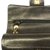 【6ha0007】シャネル ショルダーバッグ マトラッセ Wフラップ Wチェーン ラムスキン ブラック ゴールド金具【中古】レディース