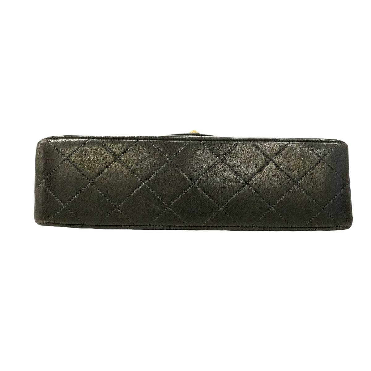 【6ha0007】シャネル ショルダーバッグ マトラッセ Wフラップ Wチェーン ラムスキン ブラック ゴールド金具【中古】レディース