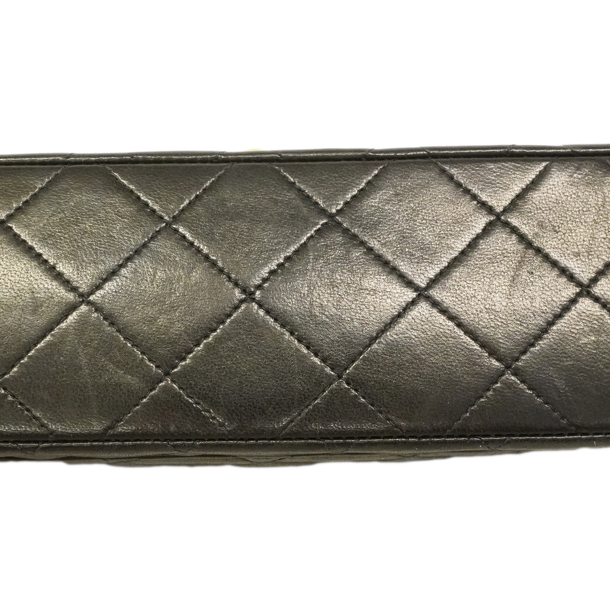 【6ha0007】シャネル ショルダーバッグ マトラッセ Wフラップ Wチェーン ラムスキン ブラック ゴールド金具【中古】レディース