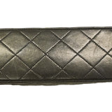 【6ha0007】シャネル ショルダーバッグ マトラッセ Wフラップ Wチェーン ラムスキン ブラック ゴールド金具【中古】レディース