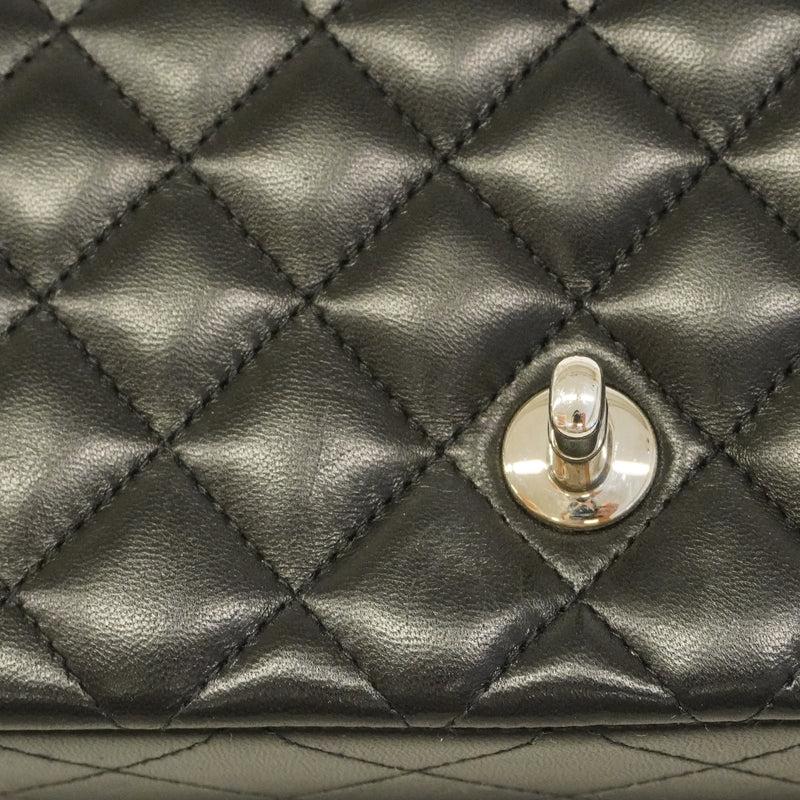 【6ha0008】シャネル ショルダーバッグ ミニマトラッセ チェーンショルダー ラムスキン ブラック シルバー金具【中古】レディース