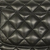 【6ha0008】シャネル ショルダーバッグ ミニマトラッセ チェーンショルダー ラムスキン ブラック シルバー金具【中古】レディース