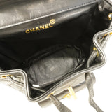 【6ha0011】シャネル リュック・デイパック マトラッセ ラムスキン ブラック ゴールド金具【中古】レディース