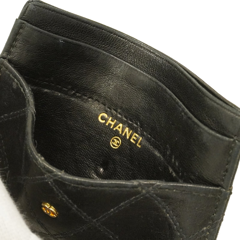 【6ha0011】シャネル リュック・デイパック マトラッセ ラムスキン ブラック ゴールド金具【中古】レディース