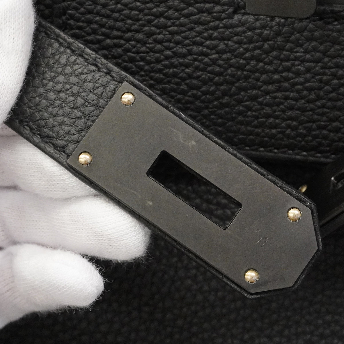 【6ha0042-g】エルメス ハンドバッグ オータクロア40 トゴ ソーブラック シルバー金具 G刻印【中古】メンズ