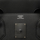 【6ha0042-g】エルメス ハンドバッグ オータクロア40 トゴ ソーブラック シルバー金具 G刻印【中古】メンズ