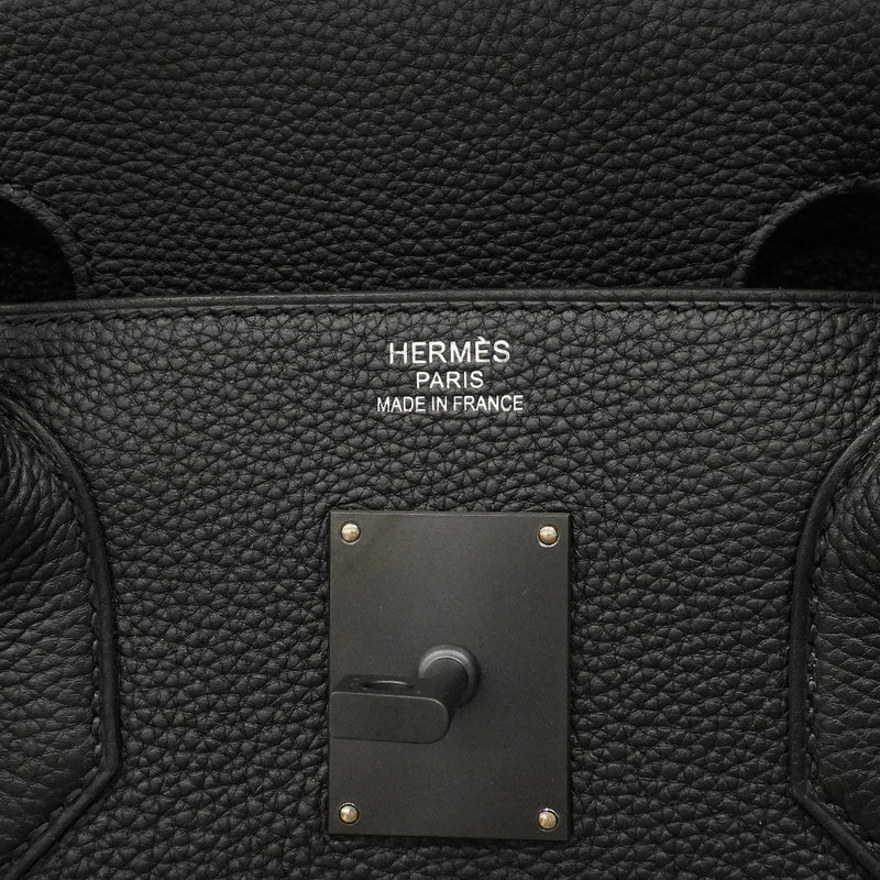 【6ha0042-g】エルメス ハンドバッグ オータクロア40 トゴ ソーブラック シルバー金具 G刻印【中古】メンズ