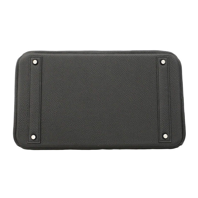 【6ha0042-g】エルメス ハンドバッグ オータクロア40 トゴ ソーブラック シルバー金具 G刻印【中古】メンズ